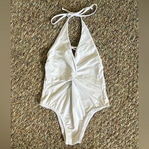 White Halter Bodysuit